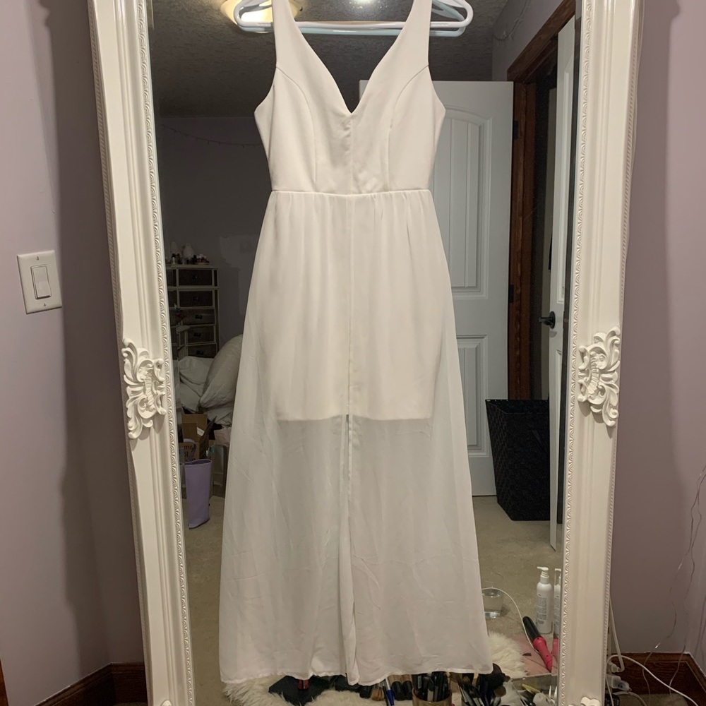 White Mini Dress with overlay